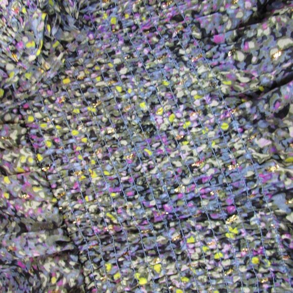 NEW $160 WHBM Smocked Blouson Dress sheer long slv touch of metalic womens sz  M - Picture 4 of 7